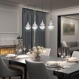 Lifestyle image of the glitzer in dining room setting above table