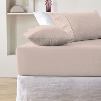 Purity Home 400 Thread Count Cotton Fitted Sheet, Blush in 4 Sizes