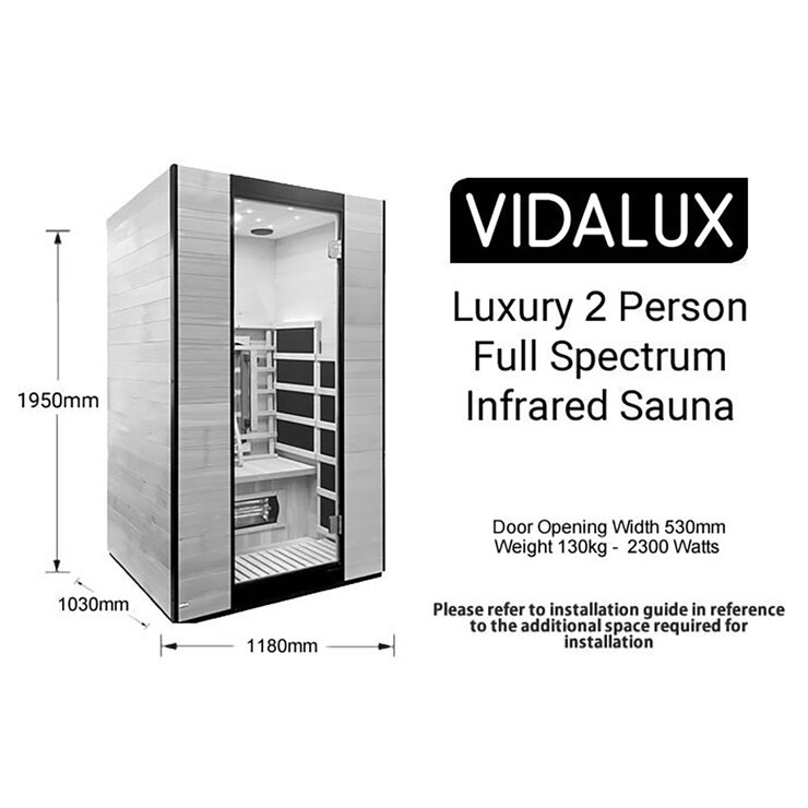 Vidalux Platinum 2 Person Infrared Indoor Sauna