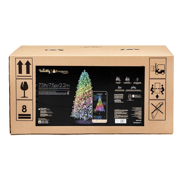 7ft 6 Inches (2.2m) Christmas Tree With 600 Twinkly App Controlled RGB LED Lights