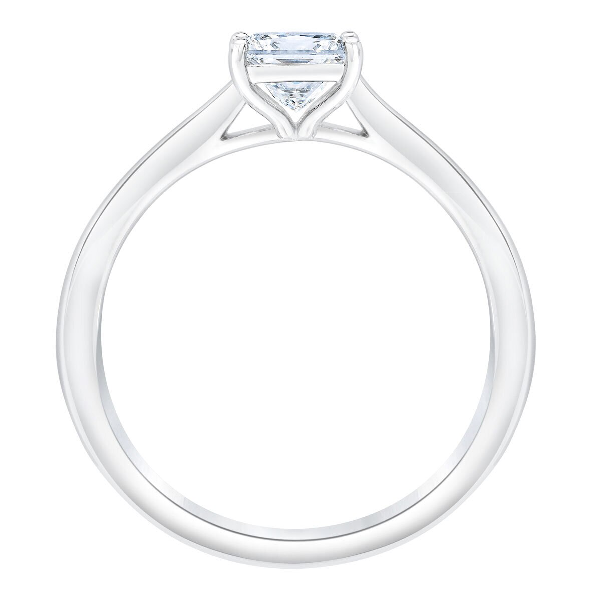 0.70ct Princess Cut Diamond Solitaire Ring, Platinum