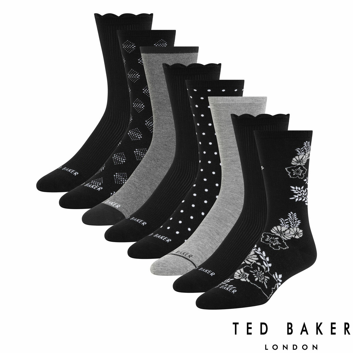 Ted Baker Women's Crew Sock, 8 Pack