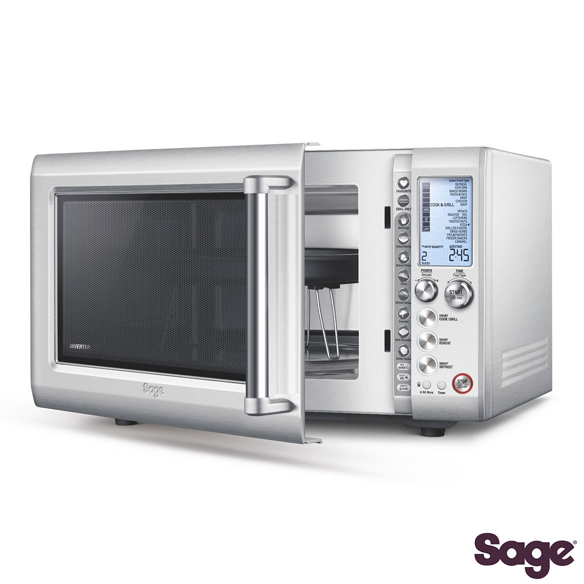 Sage Quick Touch Crisp Microwave in Brushed Stainless Steel, BMO700BSS