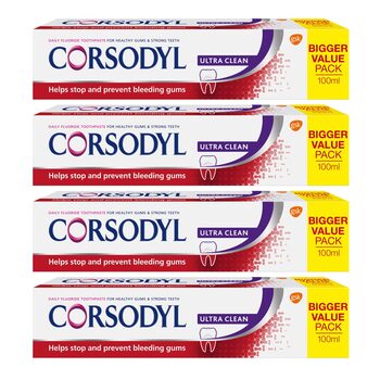 Corsodyl Ultra Clean Toothpaste, 4 x 100ml