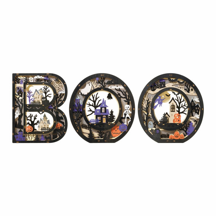 Light Up Wooden BOO Letters - Set of 3 Light Up Wooden BOO Letters - Set of 3
