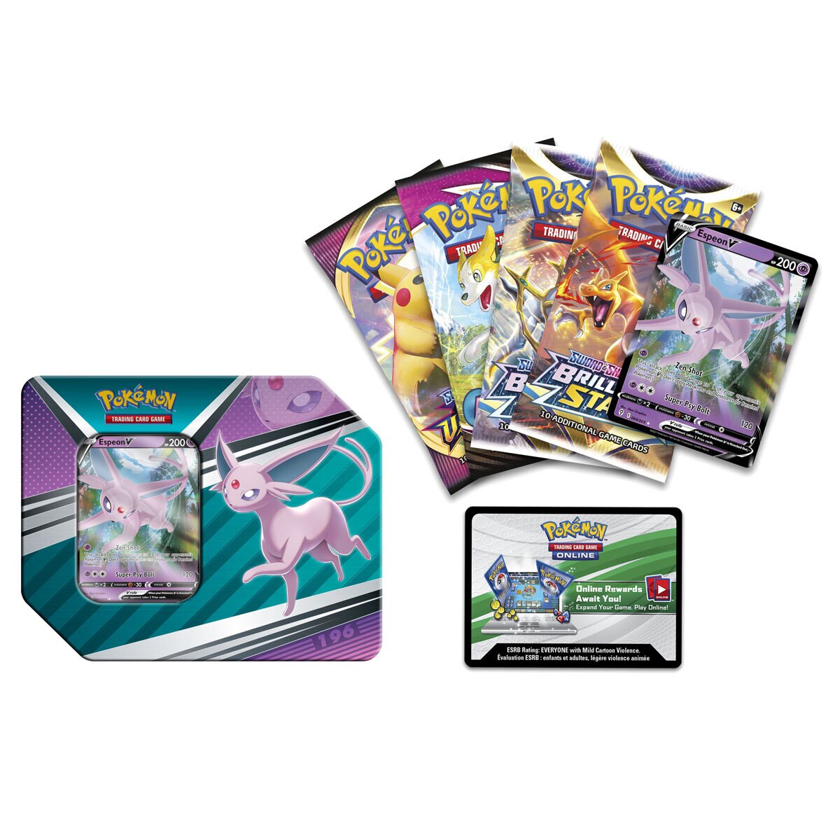 Buy Pokemon V Tins 4 Pack Espeon Tins and Cards Image at Costco.co.uk