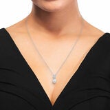7.5-8mm Akoya Pearl & 0.30ct Diamond Pendant, 14ct White Gold 7.5-8mm Akoya Pearl & 0.30ct Diamond Pendant, 14ct White Gold