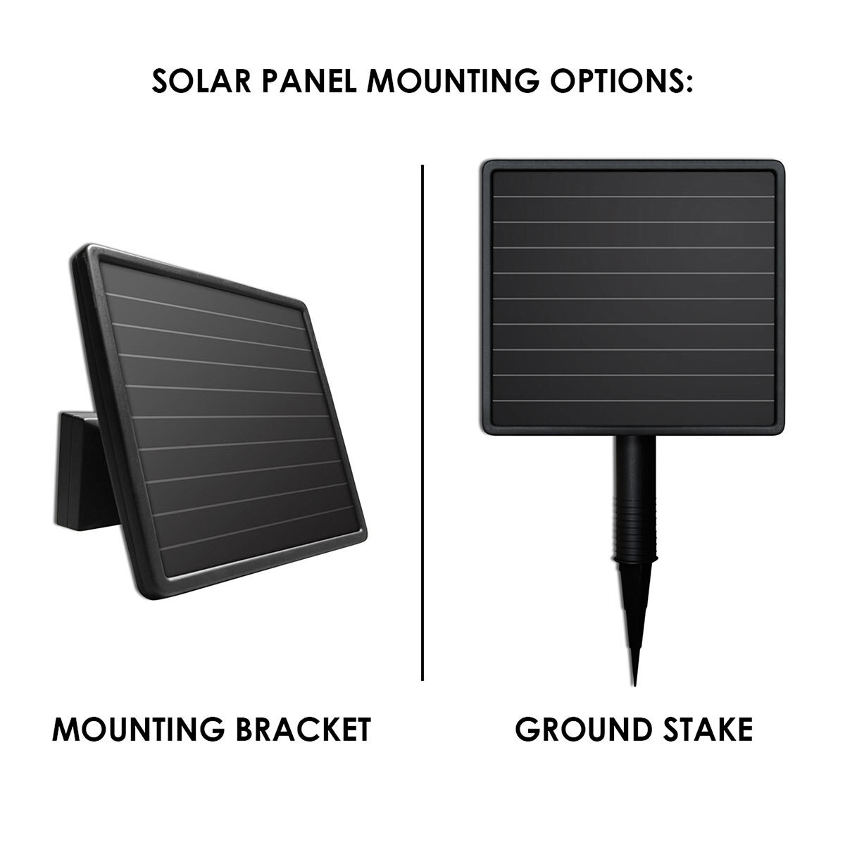 Cut out image of solar charger mounting options