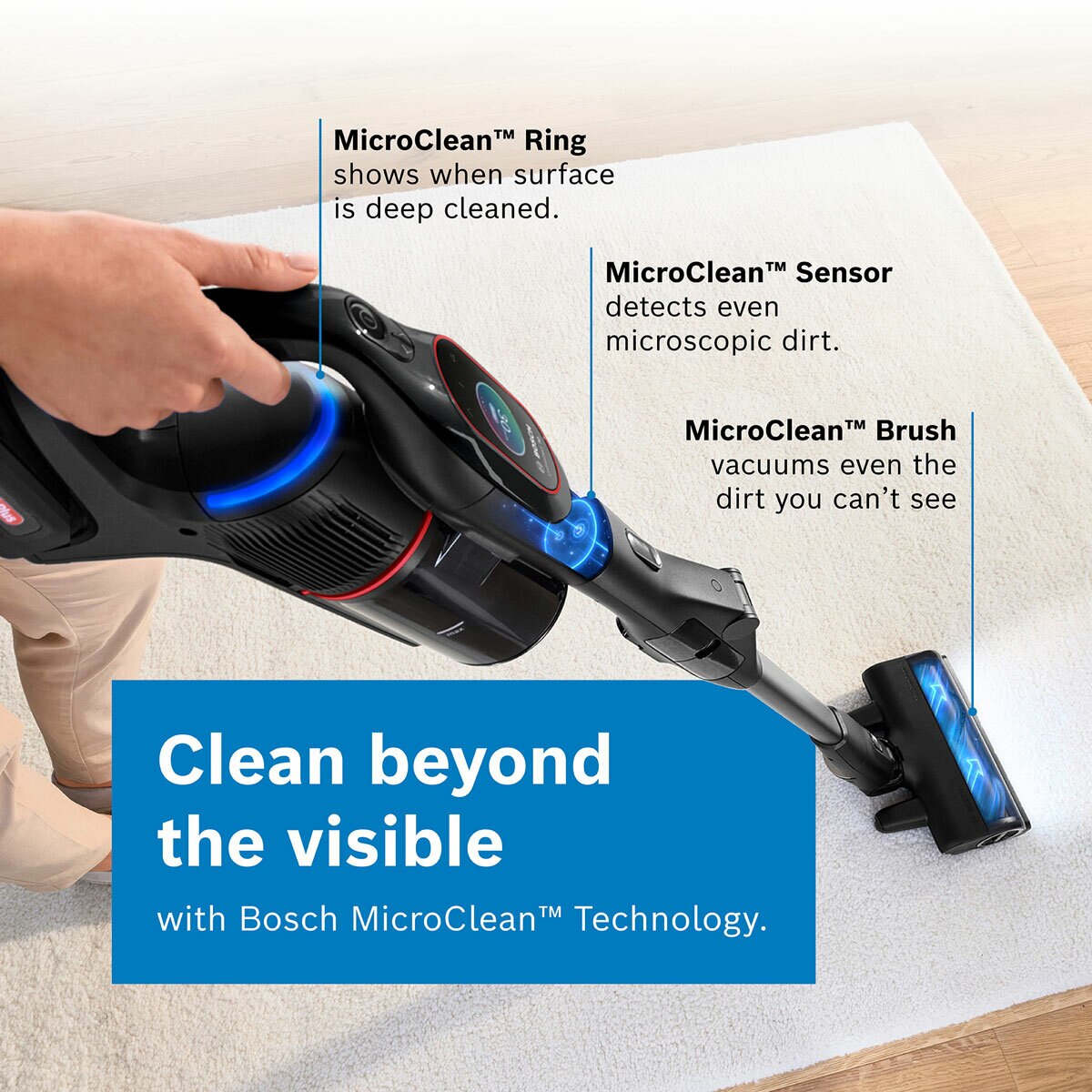 Lifestyle image showing Bosch MicroClean Technology Lifestyle image showing Bosch MicroClean Technology