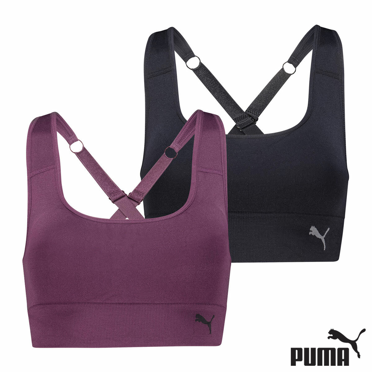 Puma Square Neck Sports Bra 2 Pack Puma Square Neck Sports Bra 2 Pack
