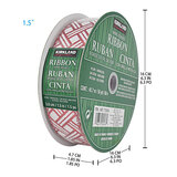 Buy Kirkland Signature Wire Edge Ribbon Traditional Red / Green Packaging Dimensions Image at Costco.co.uk