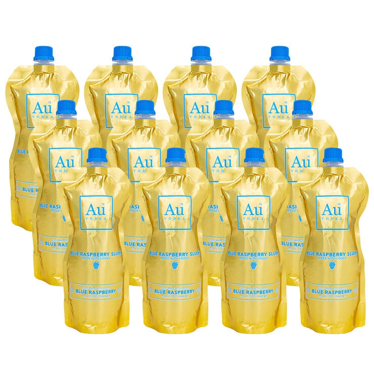 Au Vodka Blue Raspberry Slush Pouch, 12 x 250ml Au Vodka Blue Raspberry Slush Pouch, 12 x 250ml