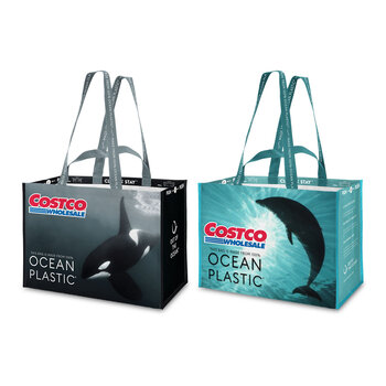 Costco Ocean Plastic Reusable Shopping Bags, 2 Pack