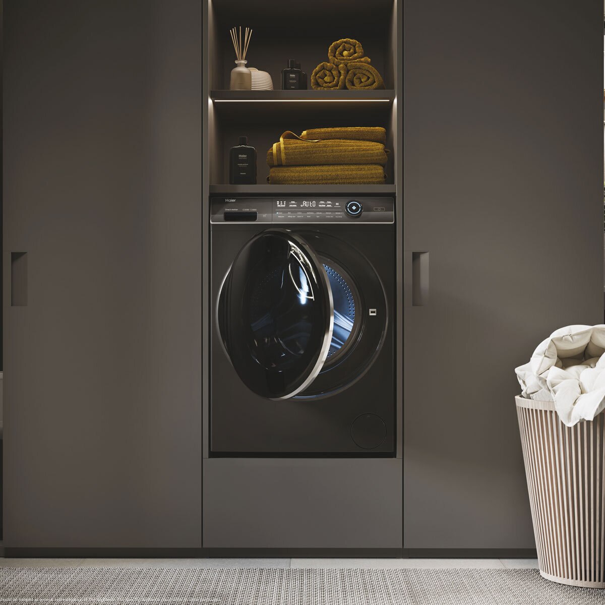 Haier I-Pro Series 7 HWD10BD14979SNUK, 10/6KG Washer Dryer, D Rated in Graphite