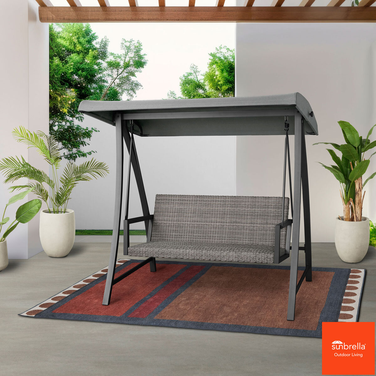 Agio Luna Woven 2 Seater Patio Swing with Canopy