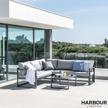 Harbour Lifestyle Havana Corner Patio Set with Reclining Feature in Washed Grey
