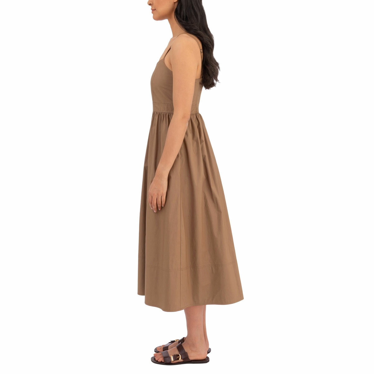 Wellworn Ladies Poplin Dress in Brown