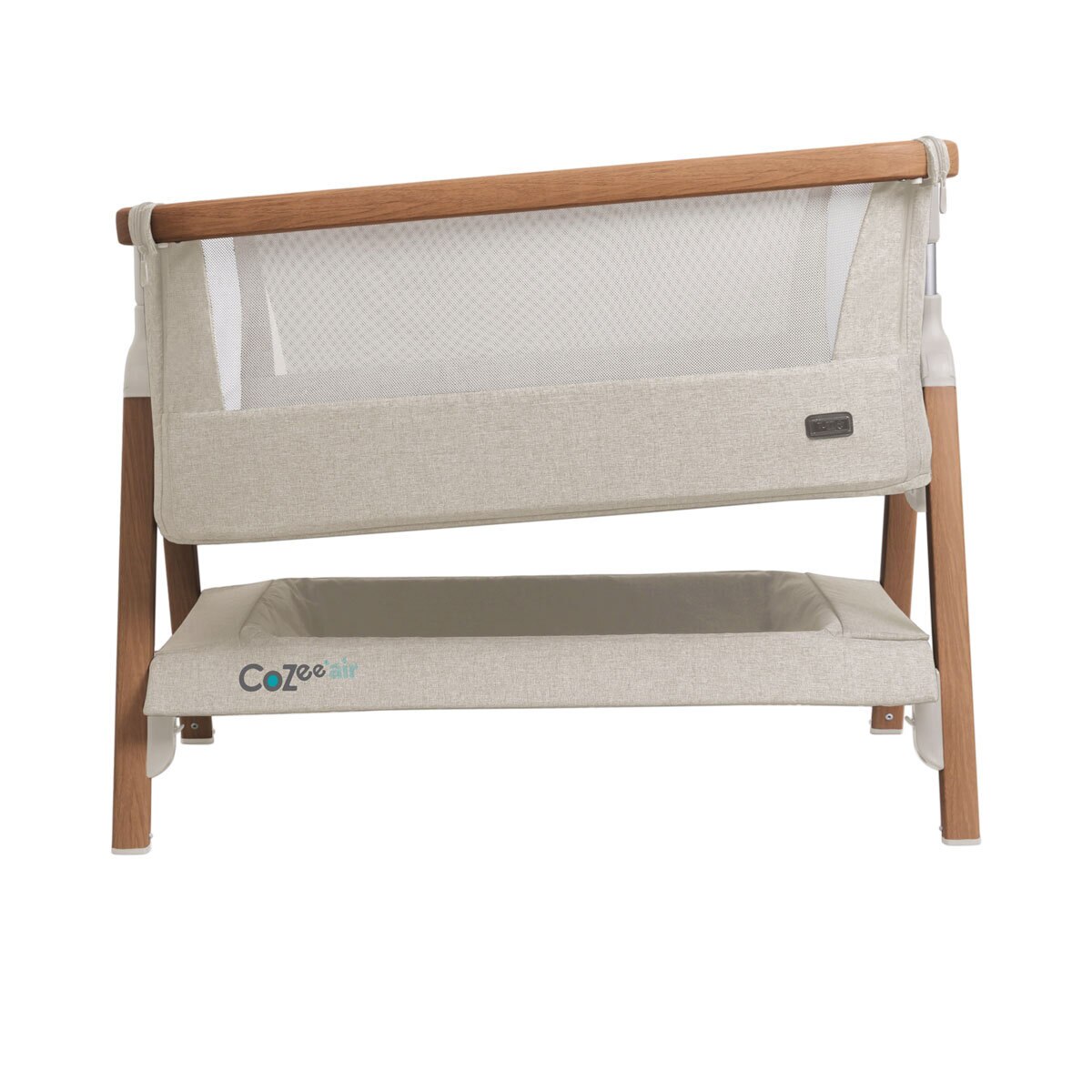 Tutti Bambini CoZee Air Bedside Rocking Crib, Walnut & Ecru