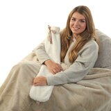 Sitting Woman Holding Hot Water Bottle