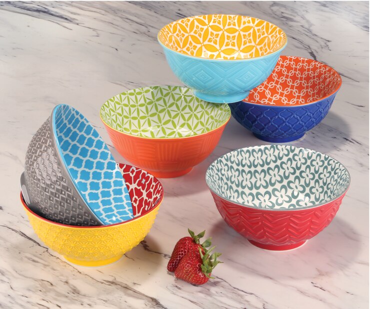 Chelsea 6 Piece Patterned Porcelain Bowls Costco UK