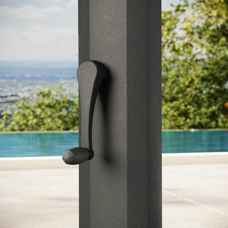 Seasons Sentry 10 x 13ft (3 x 3.9m) Rectangular Cantilever Umbrella with Base in Beige