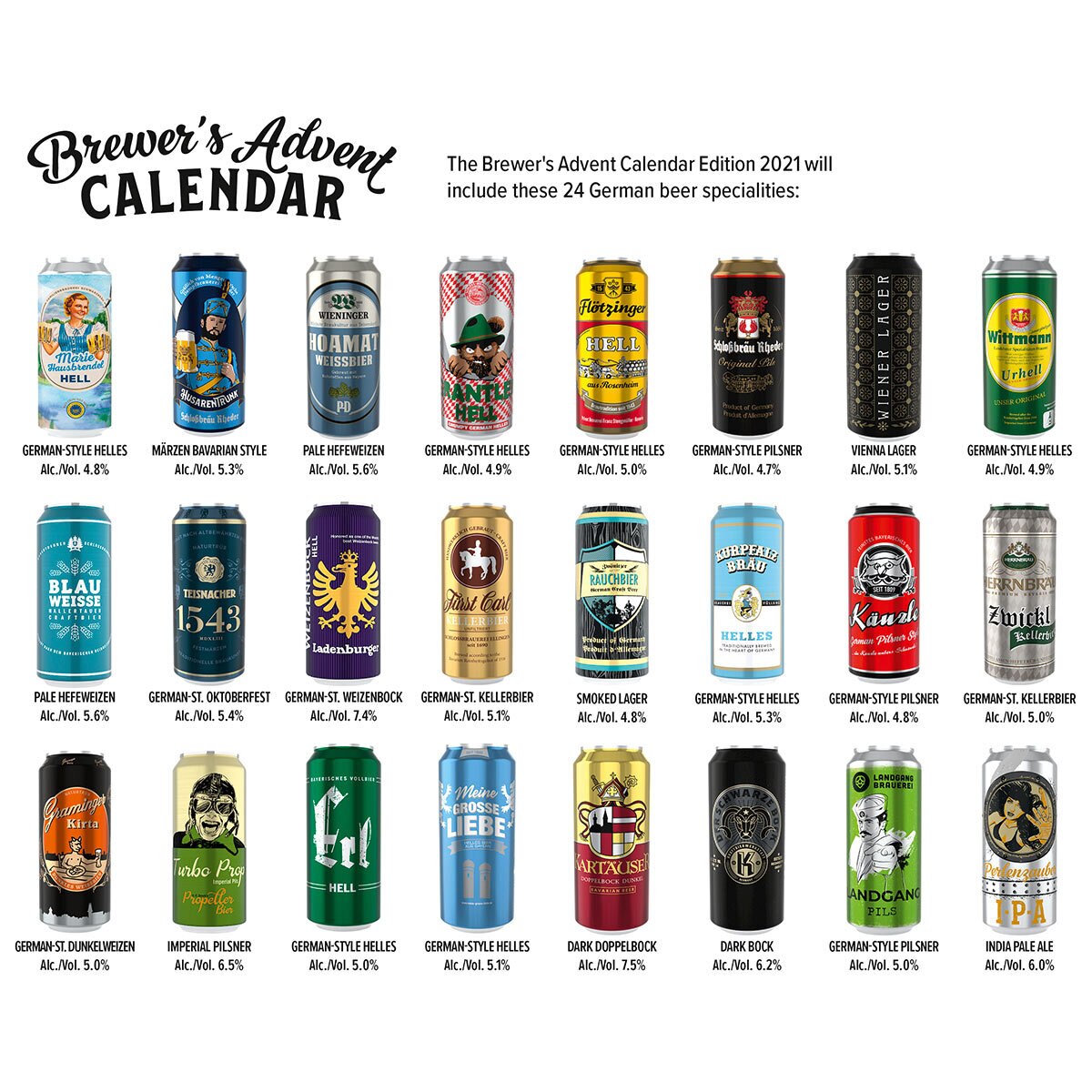 Brewers Beer Advent Calendar, 24 X 500Ml | Costco Uk