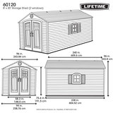 Lifetime 8ft x 20ft (2.4 x 6.1m) Storage Shed - Model 60120