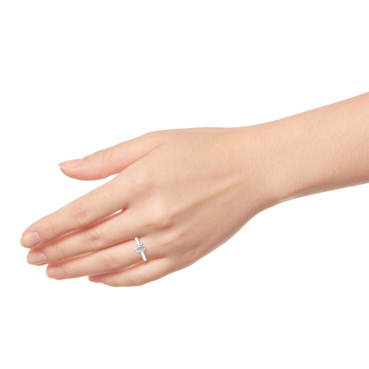 1.00ct Pear Cut Diamond Solitaire Ring, Platinum