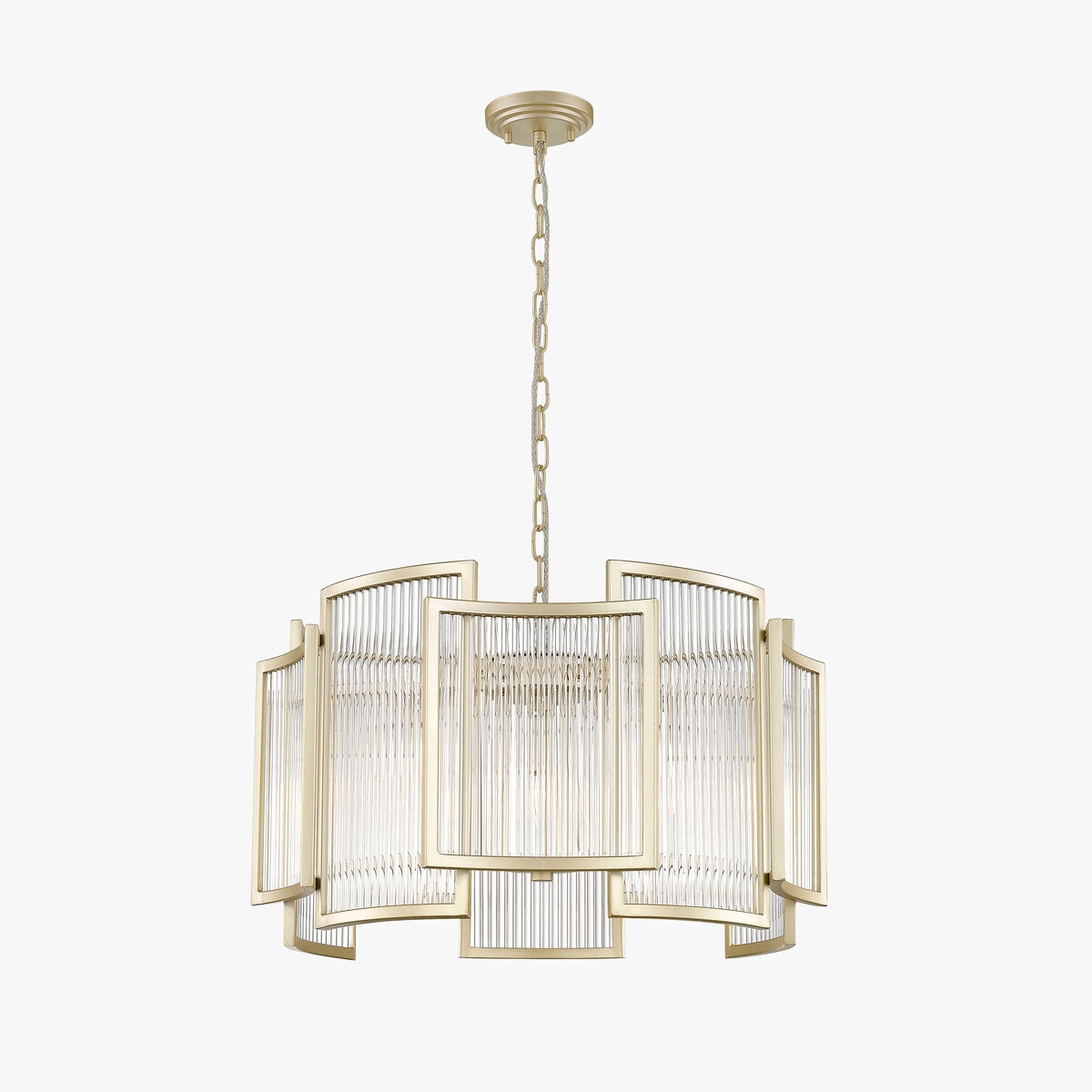 Impex Chicago 5 Light Ceiling Pendant In Matt Gold
