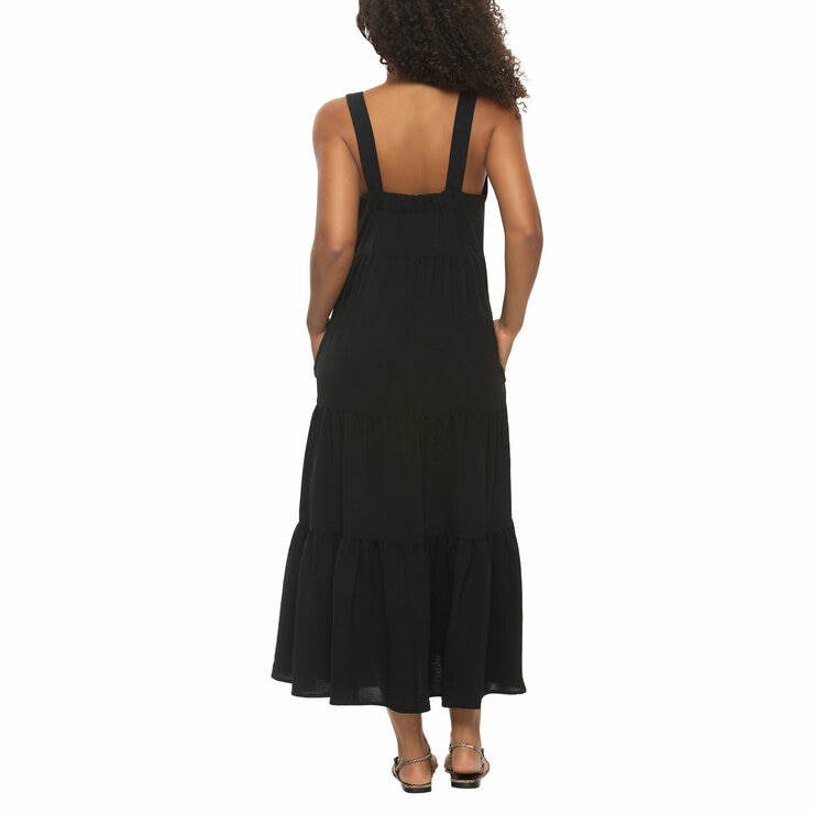 Jezebel Ladies Tiered Dress in Black
