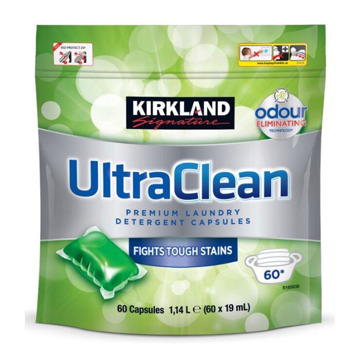 Kirkland Signature Ultra Clean Laundry Bio Detergent Capsules, 60 Pack