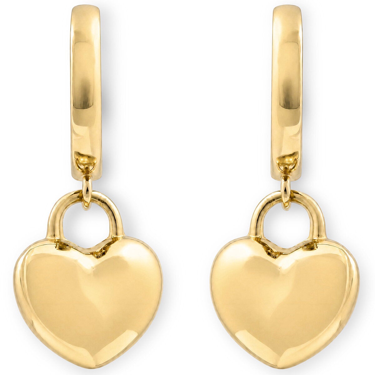 14ct Yellow Gold Heart Drop Earrings 14ct Yellow Gold Heart Drop Earrings