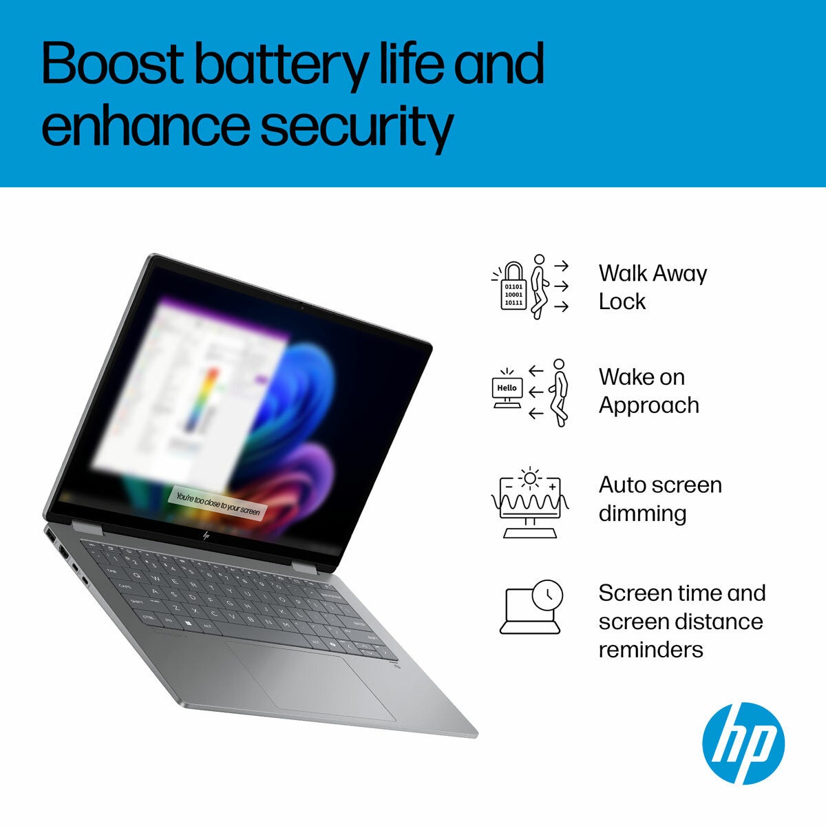 HP Omnibook X Flip, AMD Ryzen AI 7, 16GB RAM, 1TB SSD, 14 Inch Convertible 2 in 1 Laptop, 14-fk0009na