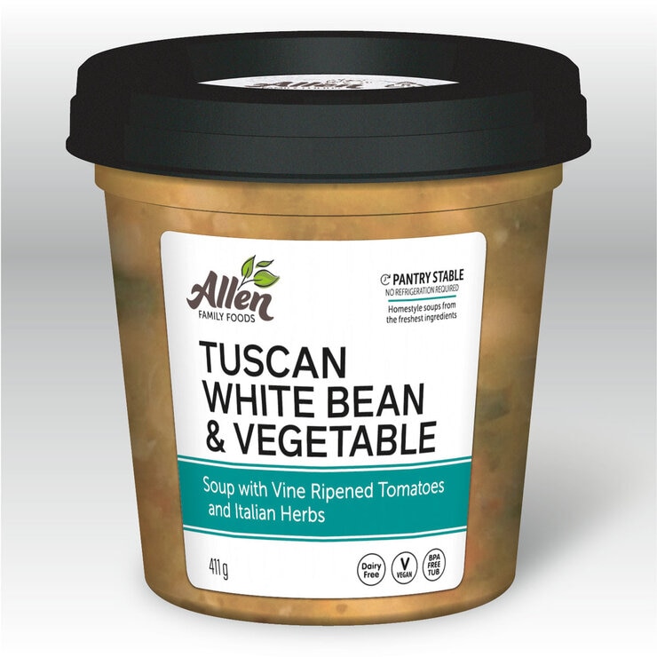Allen Family Foods Tuscan White Bean & Vegetable Soup, 400g Allen Family Foods Tuscan White Bean & Vegetable Soup, 400g