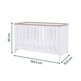 Tutti Bambini Verona Cot Bed with Sprung Mattress, White & Oak