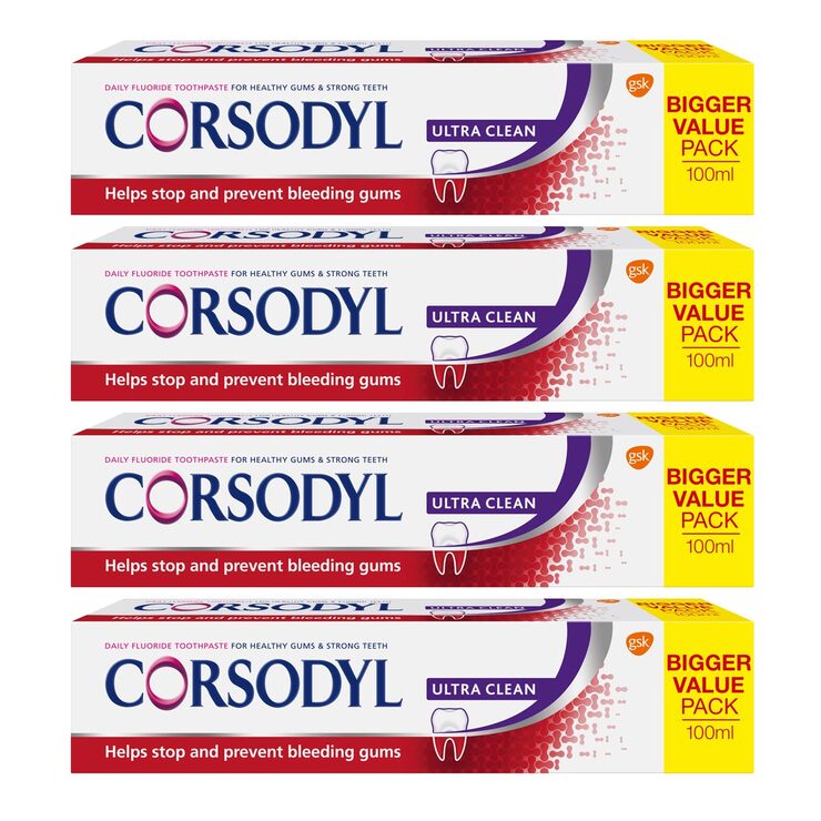 Corsodyl Ultra Clean Toothpaste, 4 x 100ml Costco UK