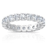 2.00ctw Round Brilliant Cut Claw Set Eternity Ring, Platinum