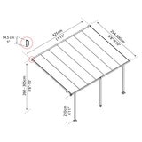 Palram Feria 3 Veranda Patio Cover line drawing