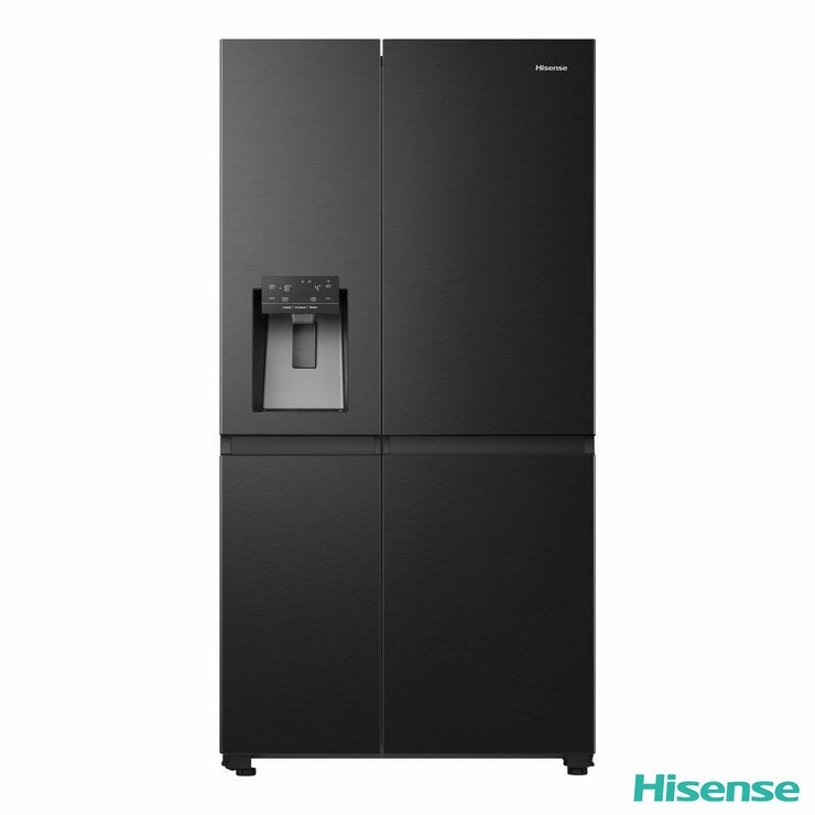 Hisense PureFlat RS818N4TFC, Non Plumbed Side By Side Fridge Freezer, C Rated In Black Hisense PureFlat RS818N4TFC, Non Plumbed Side By Side Fridge Freezer, C Rated In Black
