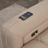 Dallas Cream Leather Power Recliner Armchair