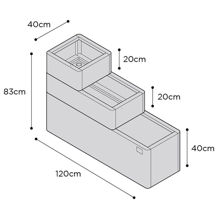 Stone Garden Hanbury 3-Tier Stackable Steel Planter Set in Green