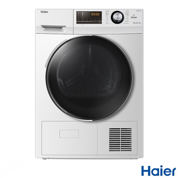 Haier Hd90 A636 9kg Heat Pump Tumble Dryer A Rated In White Costco Uk Haier Hd90 A636 9kg Heat Pump Tumble, What Setting On Tumble Dryer For Bedding