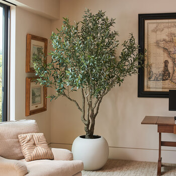 Artificial 8ft Olive Tree in Planter