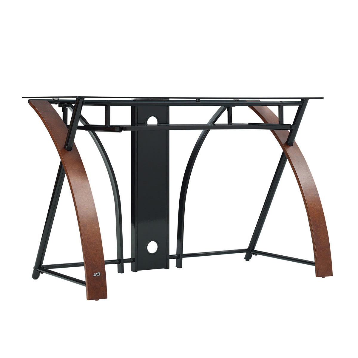 Accord Concept CED-301 Espresso Curved Wood & Glass Home Office Desk