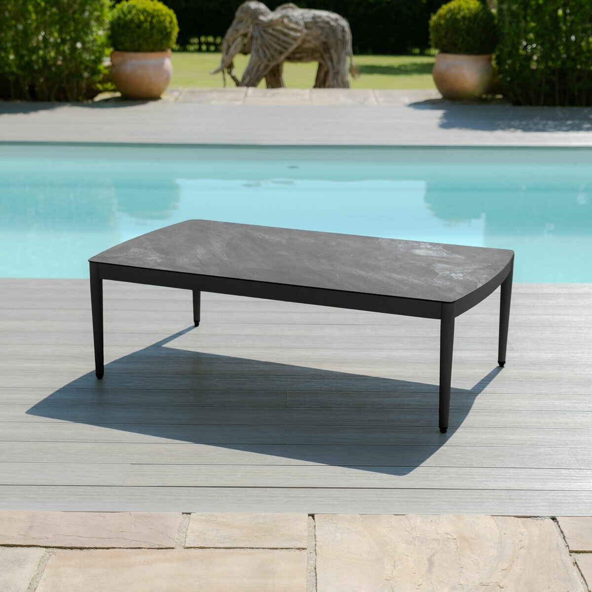 Maze Milan 4 Piece Deep Seating Patio Set in Charcoal