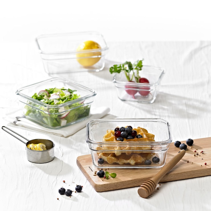 Glasslock Tempered Glass Nested Food Storage, 10 Piece Set with Lids