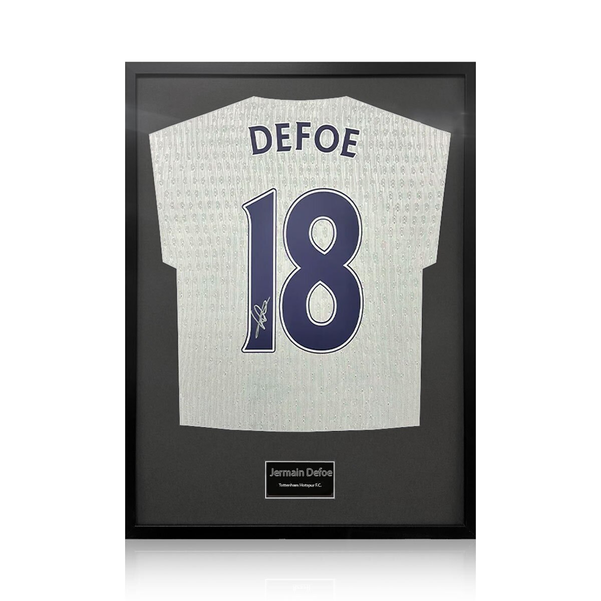 Jermain Defoe Signed Framed Spurs Shirt with Black Mount
