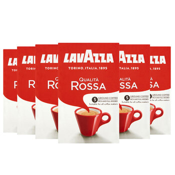 Lavazza Qualita Rossa Ground Coffee, 6 x 500g