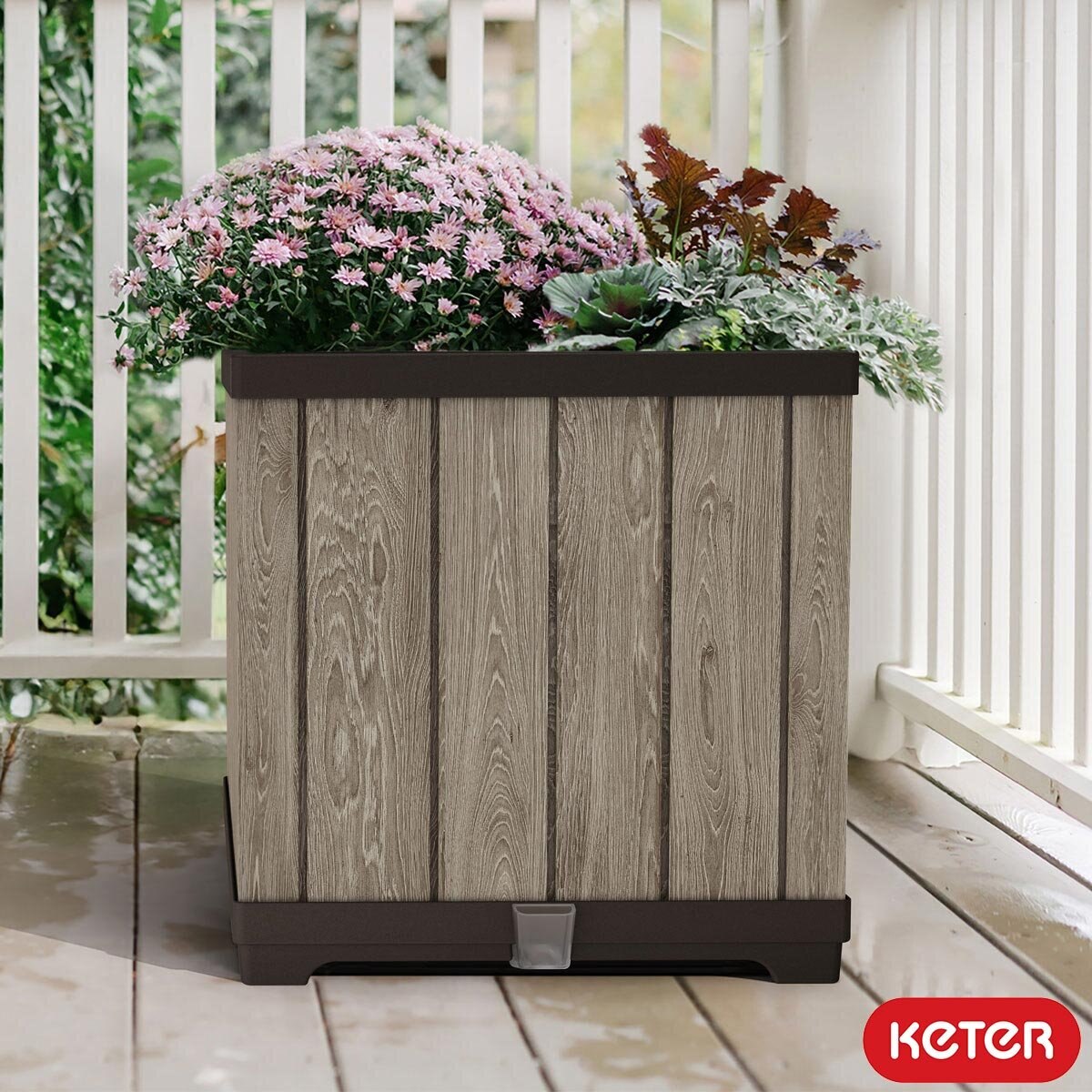 Keter Deco Square Ashwood Planter