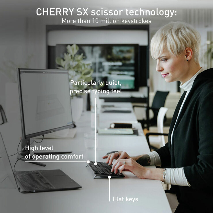 Cherry KW 9200 Mini, Wireless Keyboard with Case